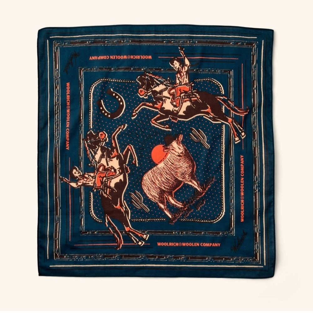 NWT Sold Out Woolrich x Target Western Graphic Print Cotton Bandana -Sage Green